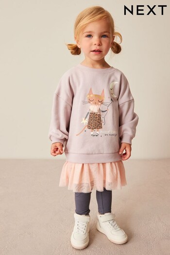 Neutral 2-In-1 Sequin Sweatshirt Party Dress (3mths-7yrs) (A95749) | £17 - £21