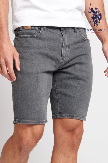 U.S. Polo Assn. Grey 5 Pocket Slim Fit Denim Shorts (A95968) | £45