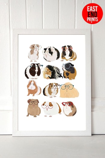East End Prints Brown Guinea Pigs Wearing Glasses Print by Hanna Melin (A96069) | £42 - £110