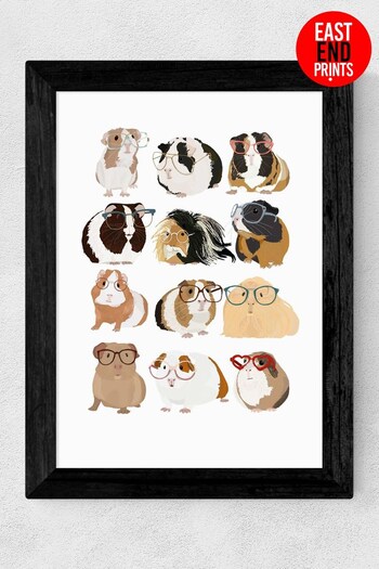 East End Prints Brown Guinea Pigs Wearing Glasses Print by Hanna Melin (A96087) | £42 - £110