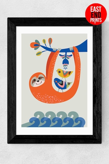 East End Prints Orange Sloth Print by Rachel Lee (A96103) | £42 - £110