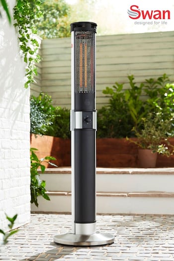 Swan Black Column Patio Heater (A96133) | £215