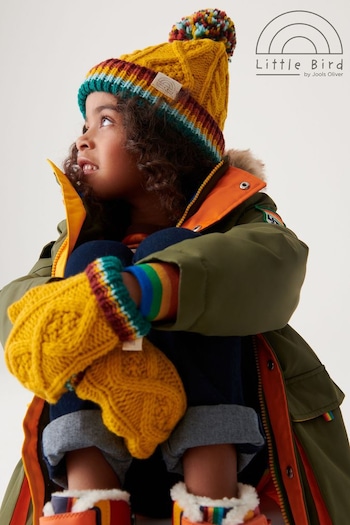 Little Bird by Jools Oliver Yellow Hat and Mittens/Gloves Set (A96348) | £15 - £16