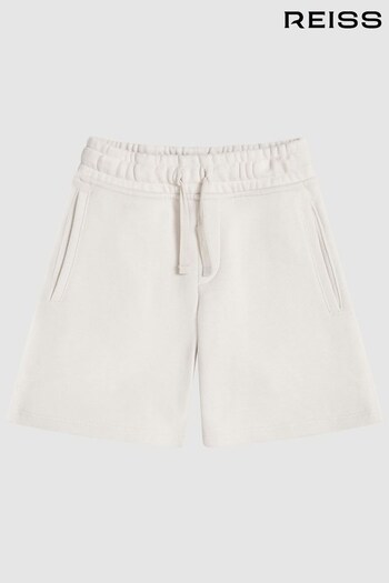 Reiss Dark Ecru Henry Drawstring Jersey Shorts (A96395) | £24