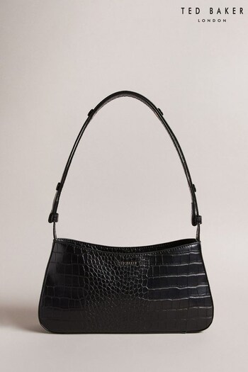 Ted Baker Stinny Black Croc Effect Baguette Bag (A96448) | £95