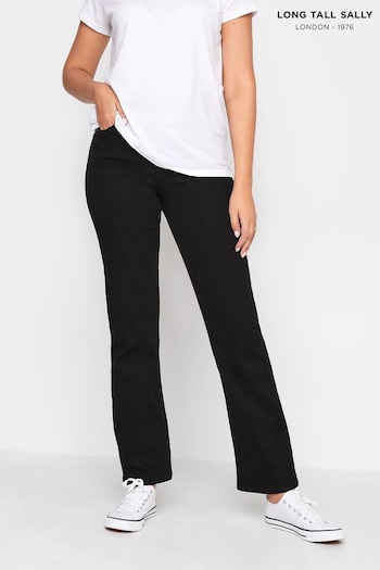 Long Tall Sally Black Straight Leg Jeans Front (A96456) | £33