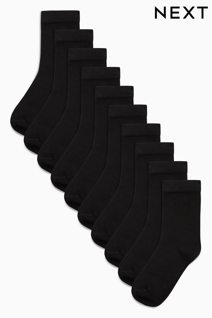 Black 10 Pack Cotton Rich Socks (A96689) | £11 - £13