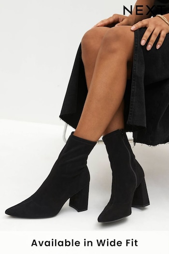 Black Forever Comfort® Point Toe Sock Ankle Boots (A96705) | £50