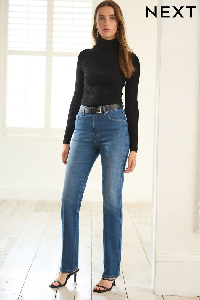 Buy Women s Regular High Waisted Sportswear Jeans Online Next UK