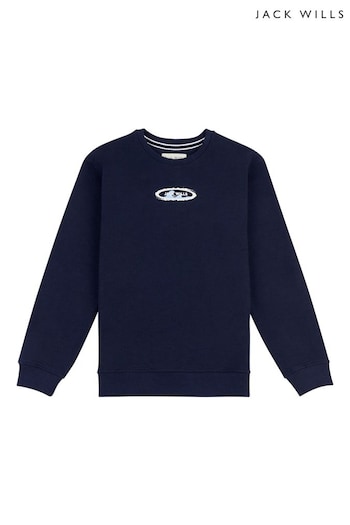 Jack Wills Oversized Blue Surf Slub LB Crew Sweatshirt (A96747) | £40 - £54
