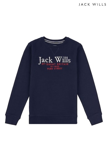Jack Wills Blue Script LB Crew Sweatshirt (A96758) | £35 - £48