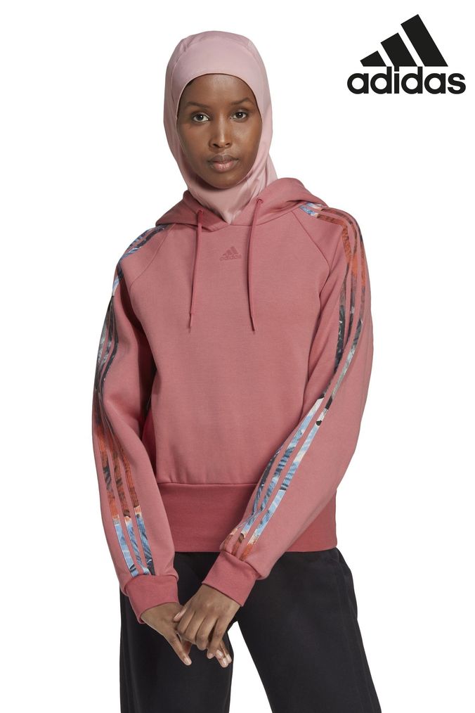 Adidas cropped hoodie dusty pink hot sale