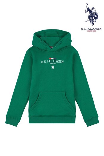 U.S. Polo Assn Green Stacked USPA BB OTH Hoodie (A97330) | £35 - £48