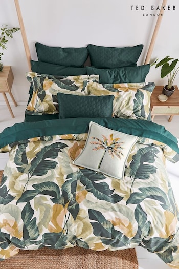 Ted Baker Basil Green Urban Forager 220 Thread Count Cotton Sateen Duvet Cover (A97408) | £85 - £145