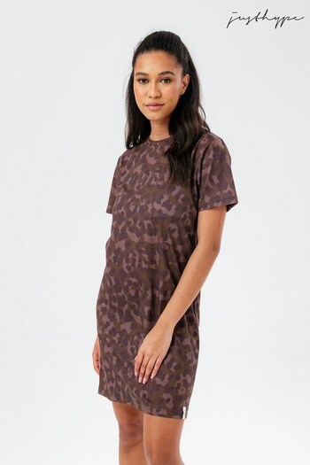 Hype. Brown Cat T-Shirt Dress (A97474) | £35