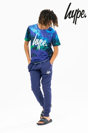Hype. Blue Reef Spray Script T-Shirt And Joggers Set (A97499) | £40
