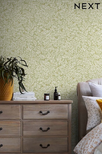 Green Atelier-lumieresShops Ditsy Leaf Wallpaper Wallpaper (A97595) | £36