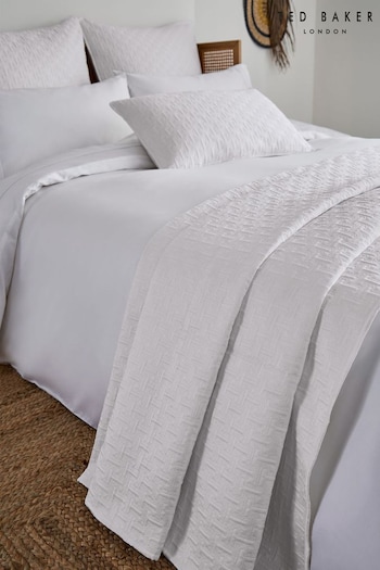 Ted Baker White T Quilted Polysatin Bedspread (A97756) | £185