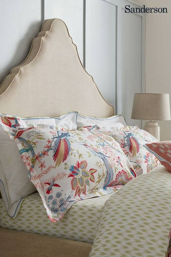 Sanderson Red Suva 200 Thread Count Cotton Sateen Fitted Sheet (A97771) | £55 - £70