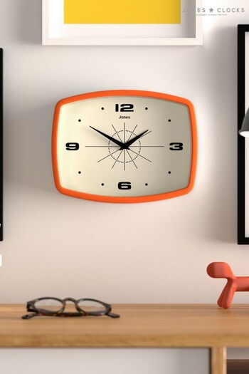 Jones Clocks Orange Orange Movie Retro Wall Clock (A98031) | £25