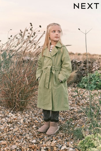 Khaki Green Shower Resistant Trench Coat (3-16yrs) (A98072) | £30 - £40