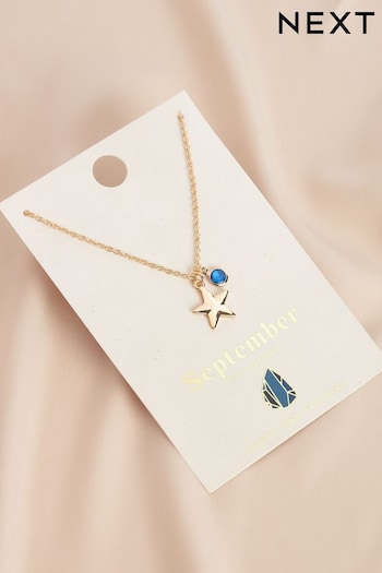 Gold Tone Birthstone Necklace September (A98080) | £6