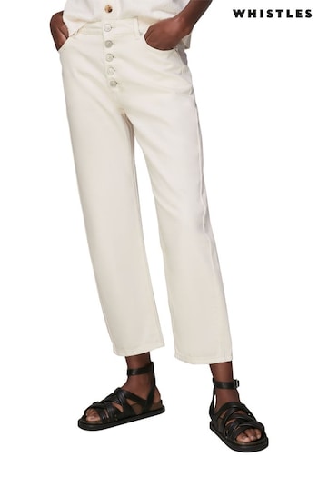 Whistles White Authentic Hollie Button Jeans open-back (A98255) | £99