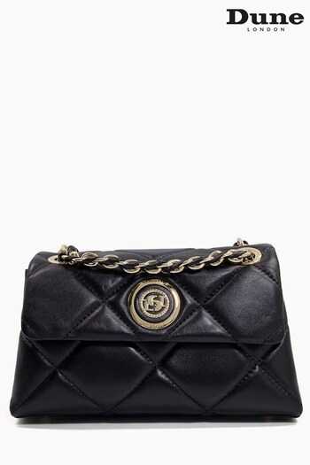 Dune London Black Duchess Small Leather Quilted Bag (A98342) | £120