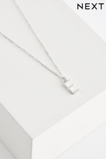 Sterling Silver E Initial Necklace (A98363) | £18