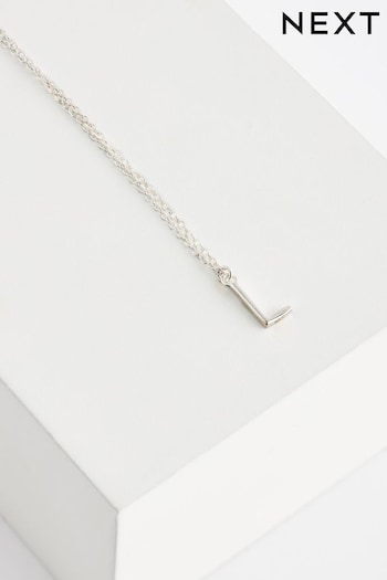 Sterling Silver L Initial Necklace (A98366) | £18