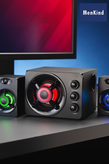 MenKind Small RED5 Light Up Speakers 2.1 Gaming Set (A98389) | £30