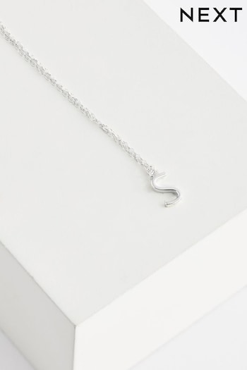 Sterling Silver S Initial Necklace (A98475) | £18