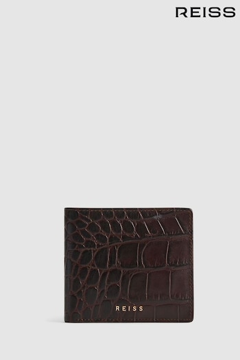 Reiss Chocolate Cabot Leather Wallet (A98580) | £48