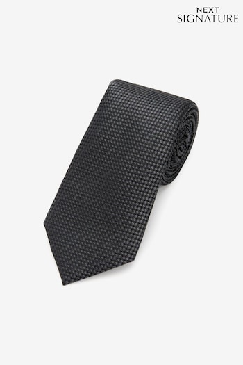 Charcoal Grey Signature Textured Silk Tie (A98780) | £18
