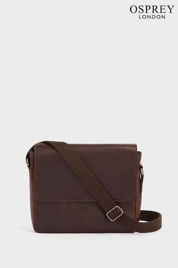 OSPREY LONDON Carter Saddle Leather Large Messenger Bag (A98837) | £285