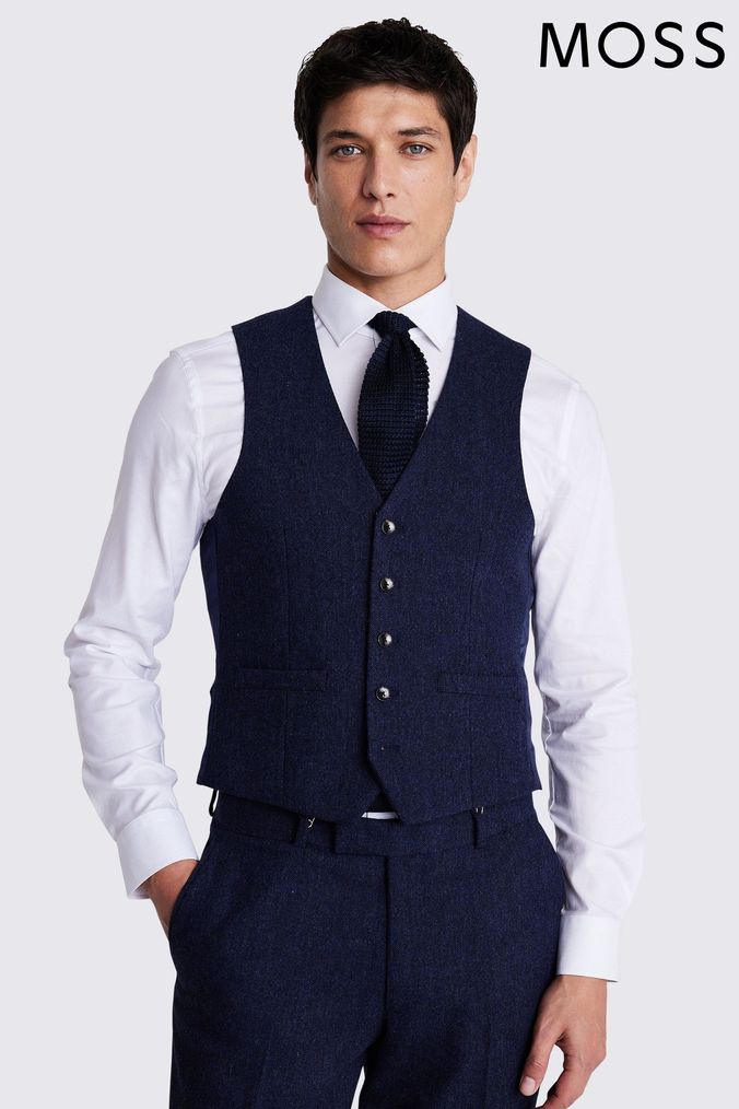 Navy blue suit waistcoat deals
