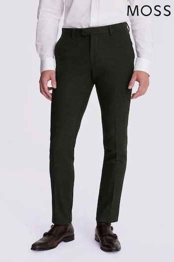 MOSS Slim Fit Khaki Green Donegal Suit: Trousers (A98901) | £90