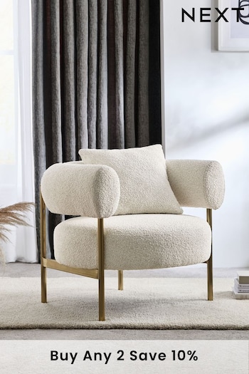 Casual Boucle Oyster Natural Aleia Accent Chair (A98971) | £275