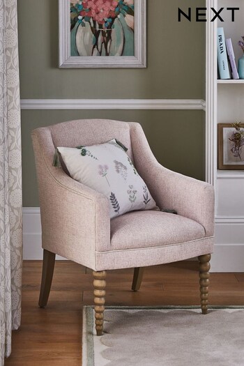 Tweedy Plain Blush Pink Washed Leg Maeve Accent Chair (A98972) | £240