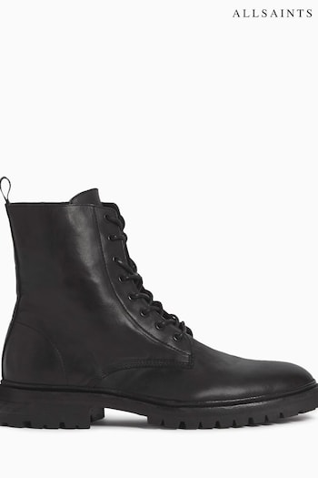 AllSaints Black Tobias platform Boots (A99104) | £199