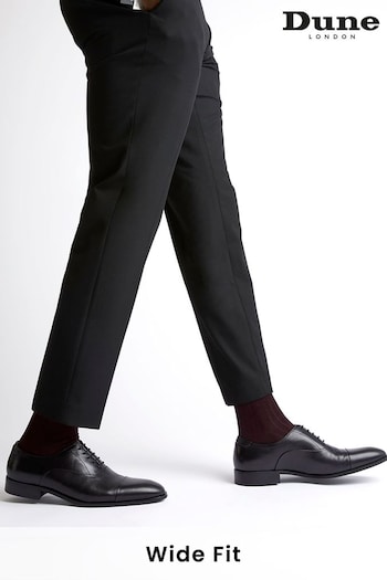 Dune London Black Wide Fit Secrecy Blind Seam Toe Cap Oxford Shoes (A99119) | £110