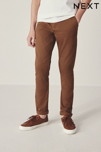 Ginger/Tan Brown Skinny Fit Stretch Chino Trousers (3-17yrs) (A99173) | £12 - £17