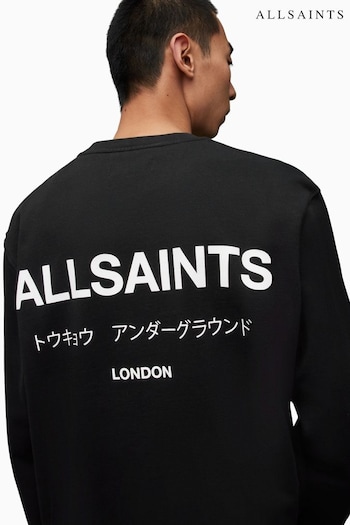 AllSaints Black Underground Crew Jumper (A99186) | £99