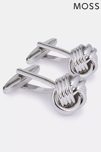 MOSS Grey Silver Knot Cufflinks (A99348) | £15