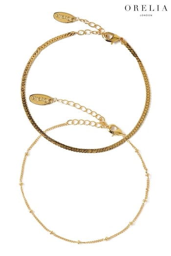 Orelia London Satellite and Flat Curb Chain Bracelet (A99990) | £18