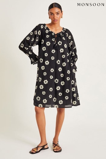 Monsoon Black Lei Flower Dress (AA0030) | £65