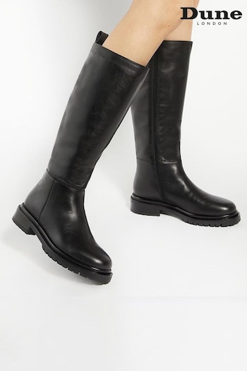 Dune London Black Tilings Knee High Boots (AA0259) | £200