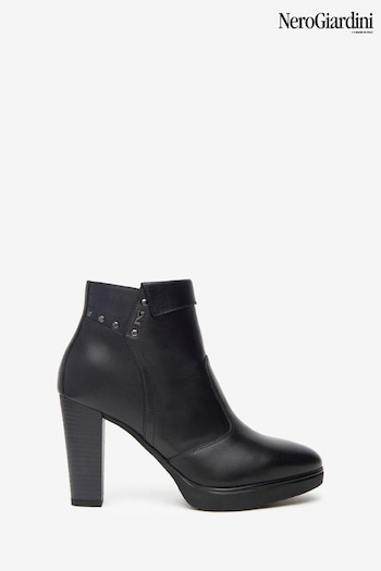 NeroGiardini Black Leather Ankle boots Russell (AA0649) | £165