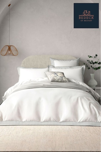 Bedeck of Belfast White or Silver Astrid Duvet Cover and Pillowcase Set (AA0764) | £120 - £150