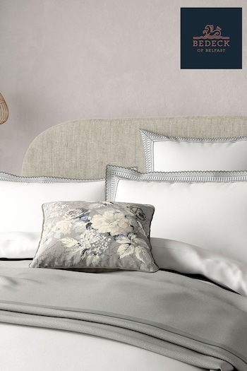 Bedeck of Belfast White or Silver Astrid Square Pillowcase Pair (AA0771) | £50